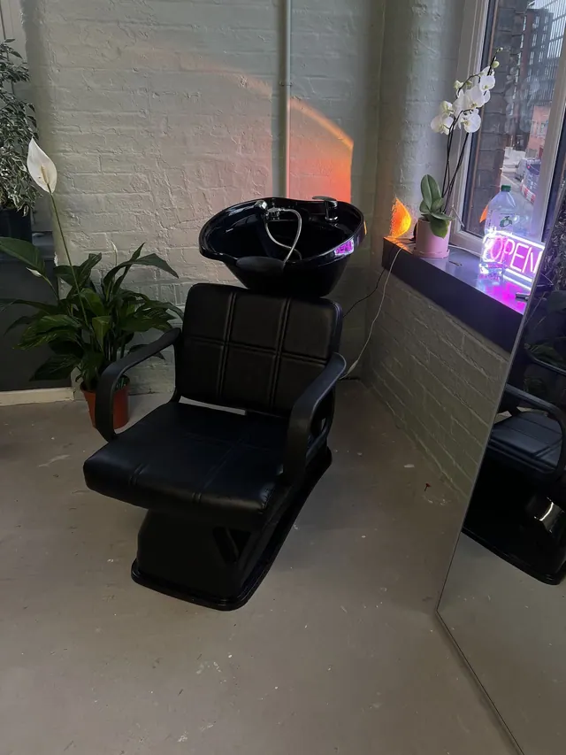 The wash basin and chair
